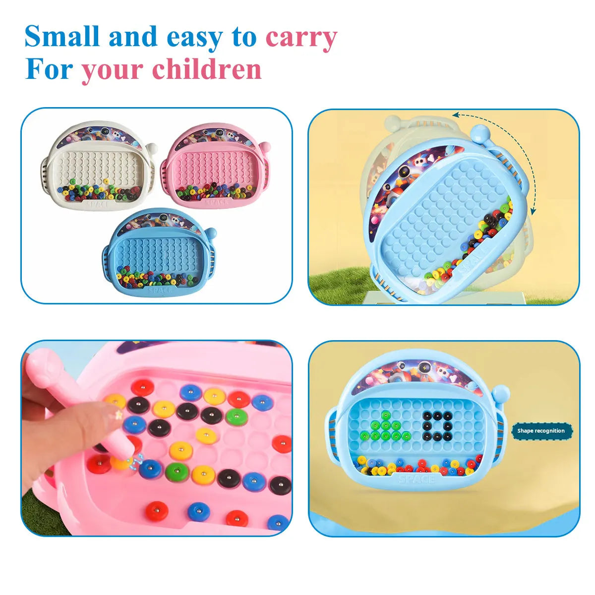 1 PCS Children's Magnetic Doodle Board with Pen & Beads Drawing Toy