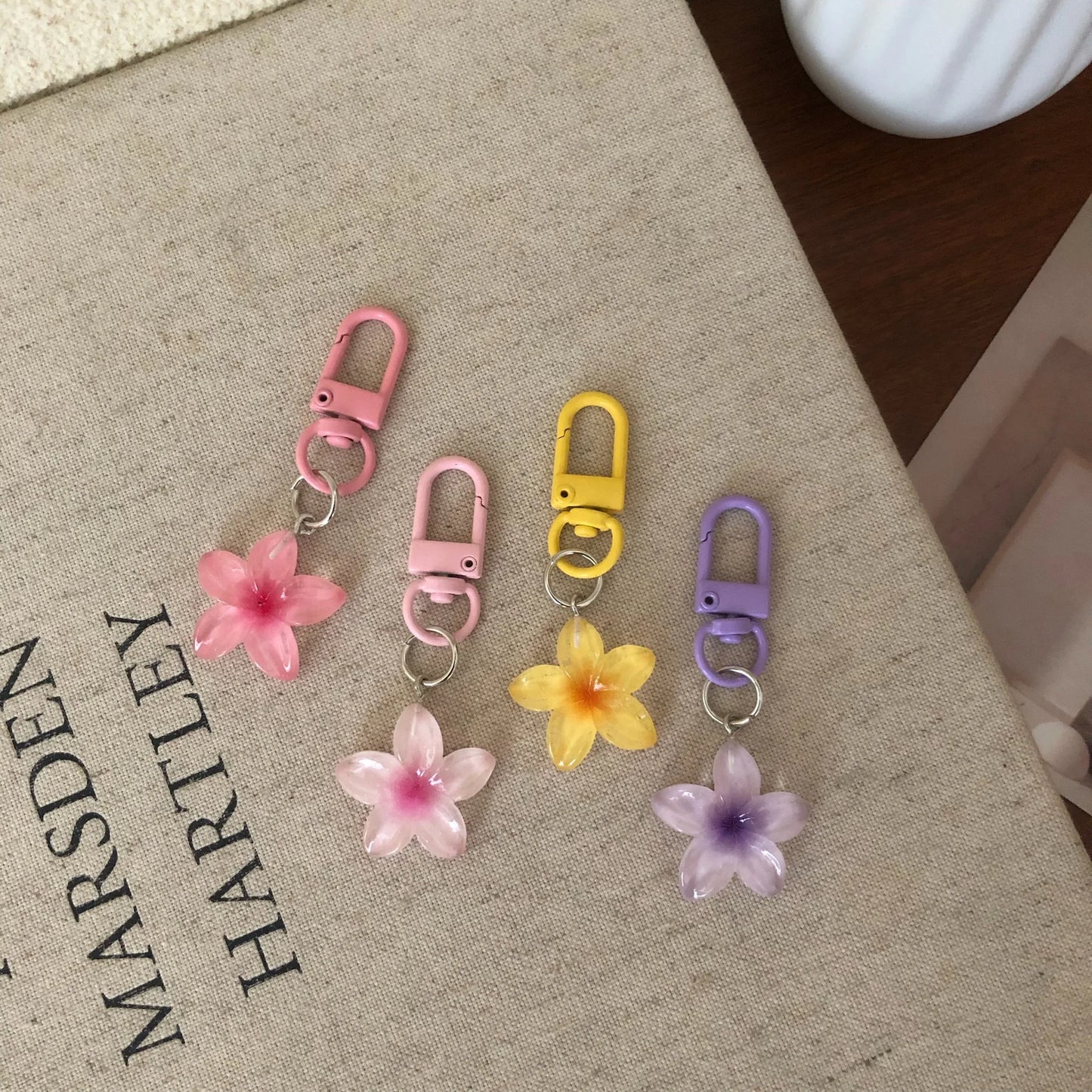 Sweet Colorful Jelly Flower Key Chain Color DIY Flower Cute Keychains