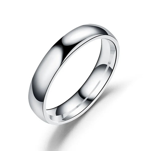 Simple 4mm 6mm Titanium Ring Women Men Prevent Allergy High Polished