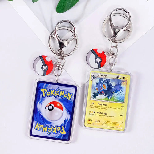 Pokémon Card Cute Acrylic Car Keychain Accessories Pikachu Charizard