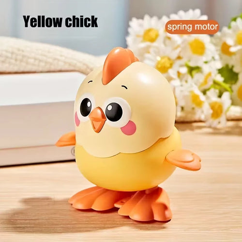 Novelty Clockwork Cartoon Jumping Chicken Toy,Interactive Crawling Toy