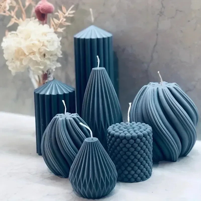 3D Spiral Striped Silicone Mold for DIY Scented Candles, Clay Crafts,