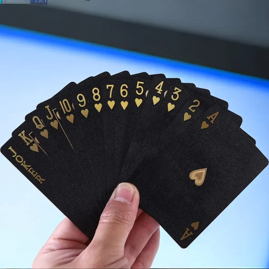 Black Rose Deck Poker Frosted Waterproof Plastic Playing Cards Texas