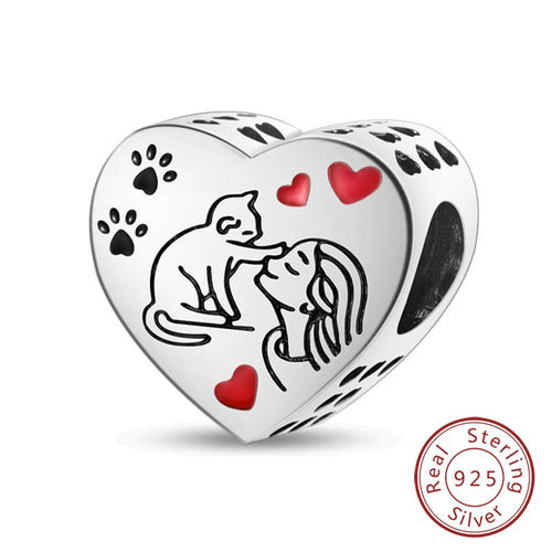 New Love Heart Shaped Charms 925 Sterling Silver Family Love