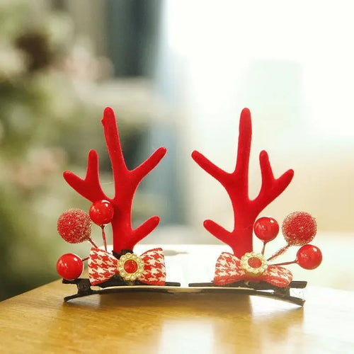 Christmas Antler Hair Clips Pendants Xmas Ornaments Merry Christmas