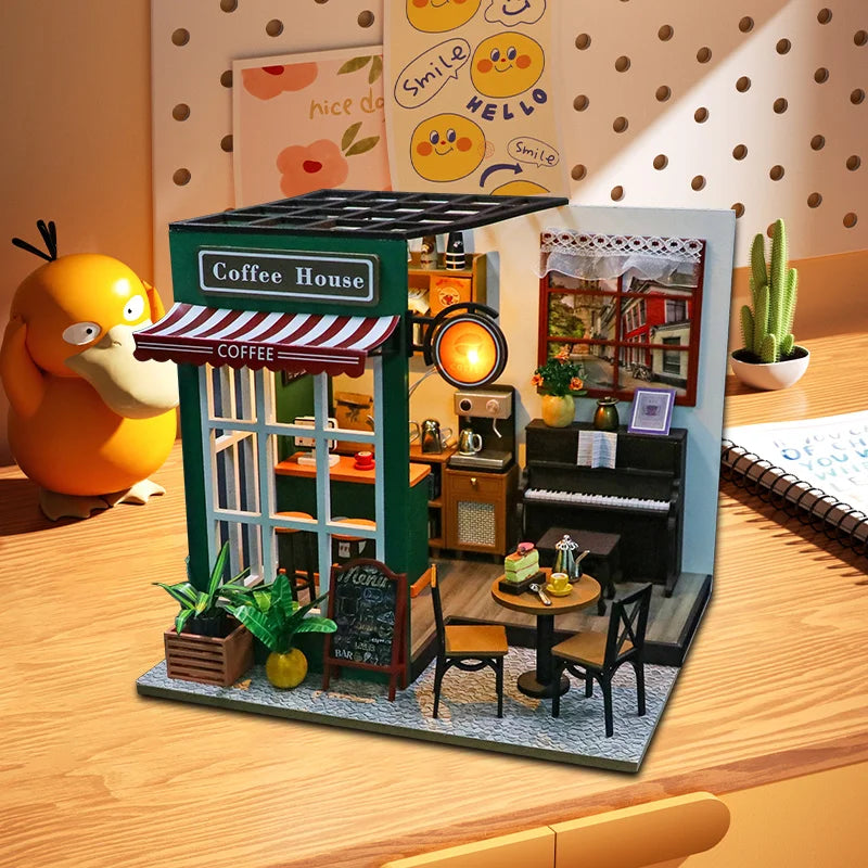 DIY 3D Puzzles Wooden Toy Miniature Dollhouse Handmade Doll House