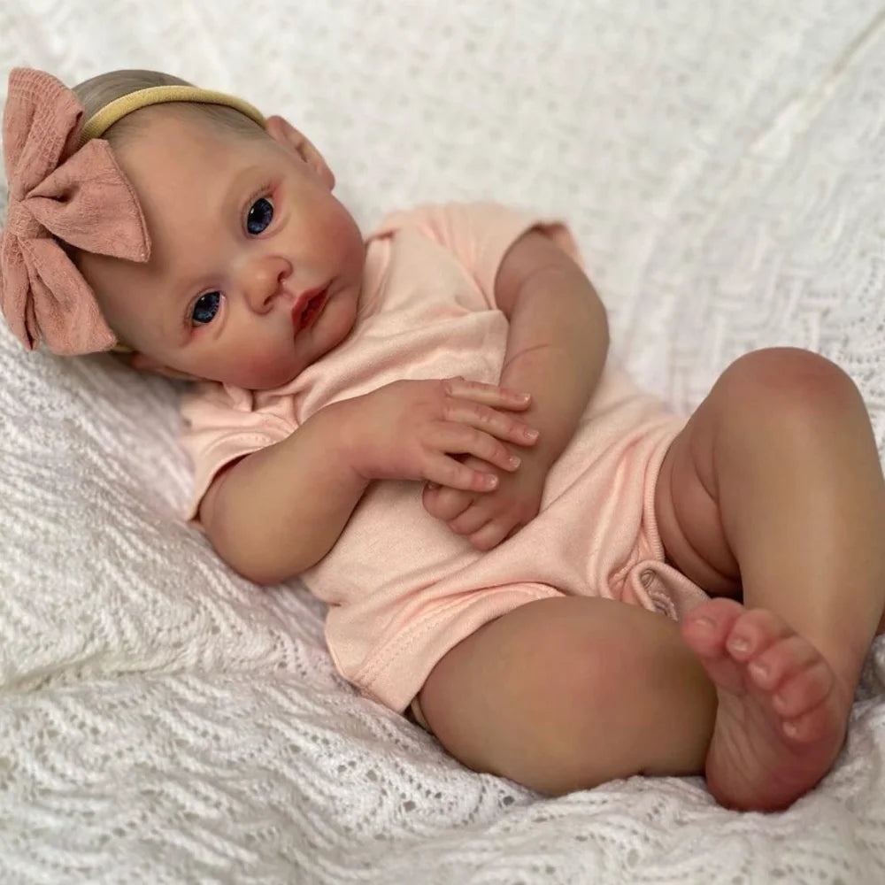 NPK 18inch Reborn Baby Doll Meadow Soft Body 100% handmade 3D Skin