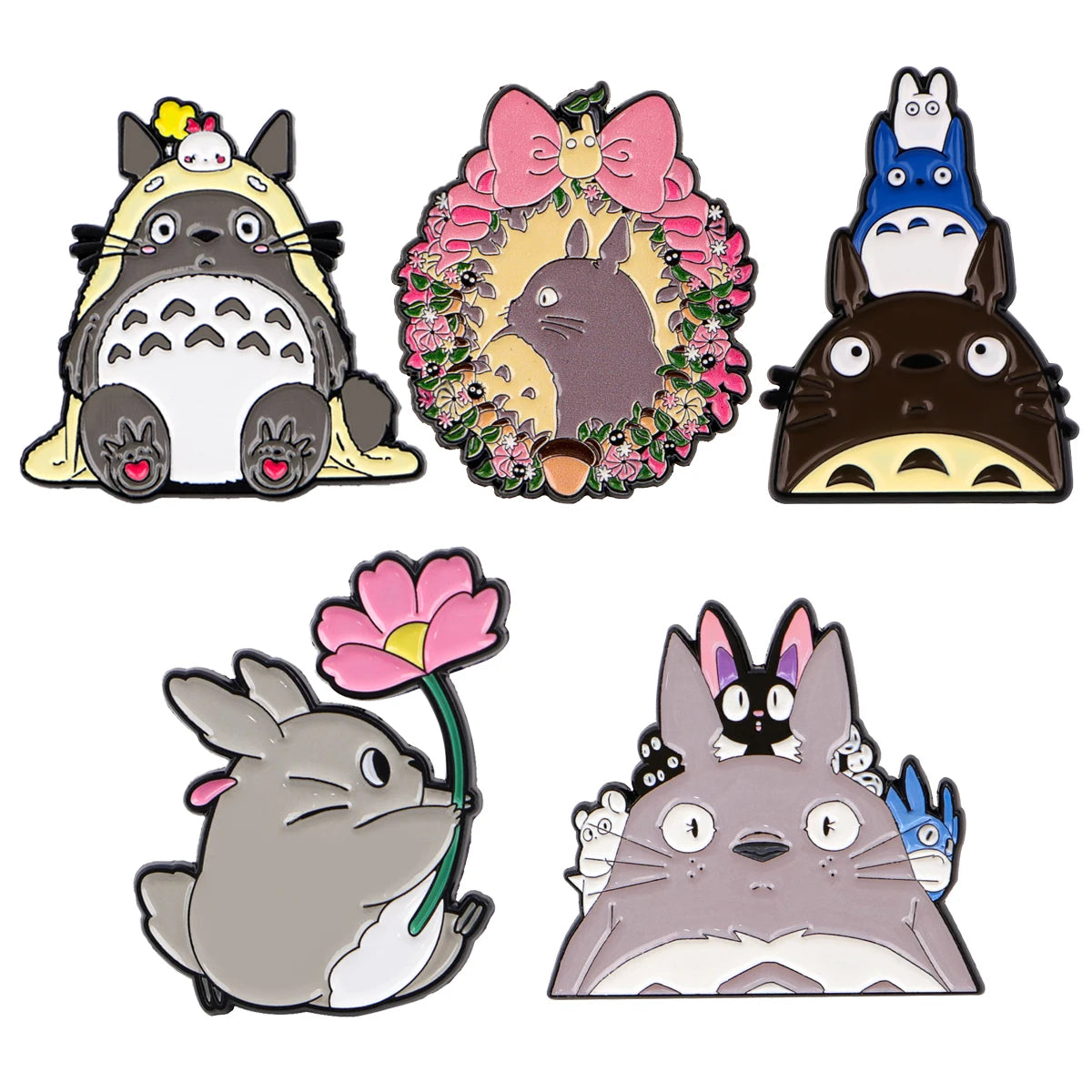 Mix 5pcs/set Grey Genie Enamel Pin Lovely Brooches For Lapel Pins