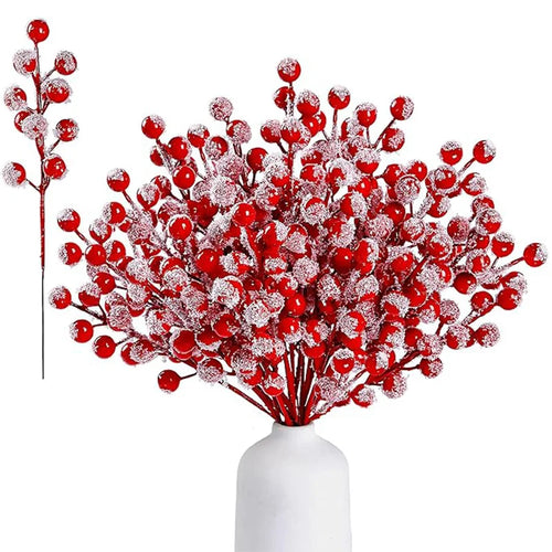 20/26cm Christmas Decoration Artificial Pine Needle Branches Red Holly