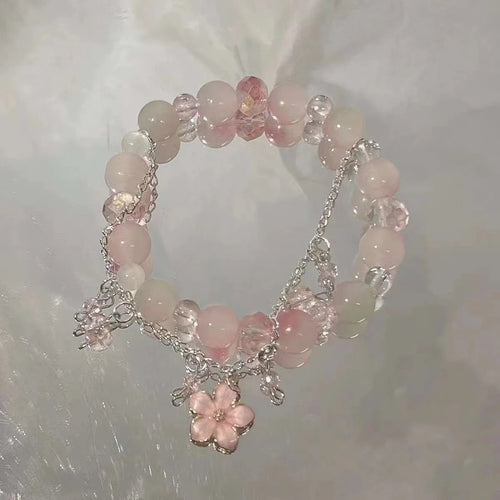 New Simple Beads Crystal Bracelet For Women Girls Korean ins Flower