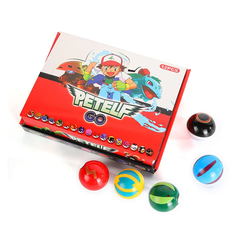 12Pcs/Set Pokemon Poke Ball Figure Toys Anime Pikachu Pocket Monster