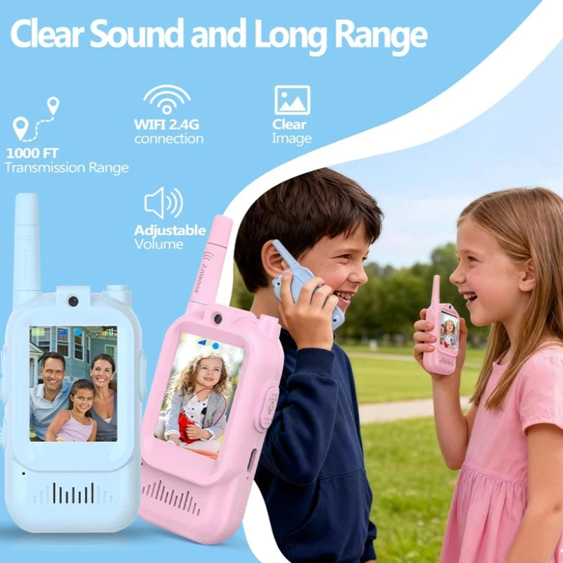 Children's Video Walkie-Talkie 2-Pack with Display Screen Voice