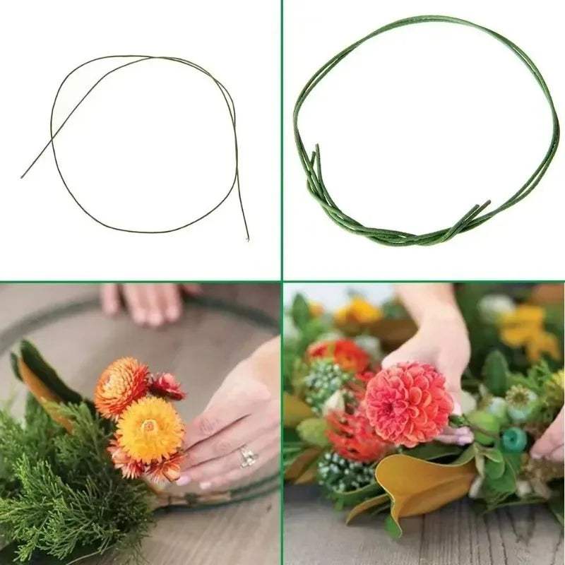 100/500/1500pcs 40cm Floral Stem Wire Crafts Dark Green Wire For
