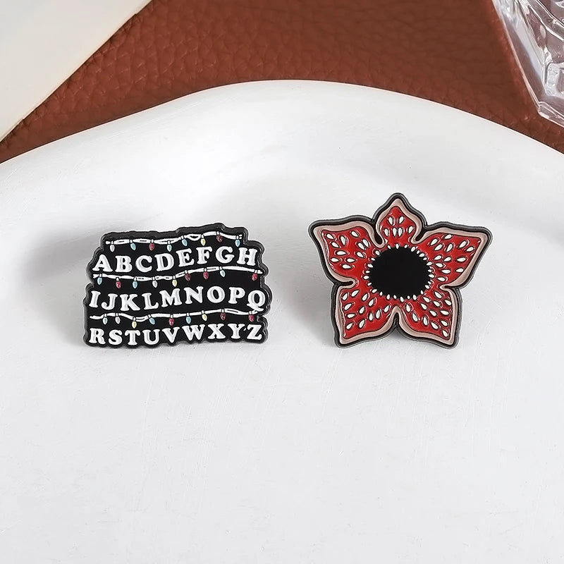 Sci-fi Horror American TV Series Enamel Pin Red Cannibal Flowers