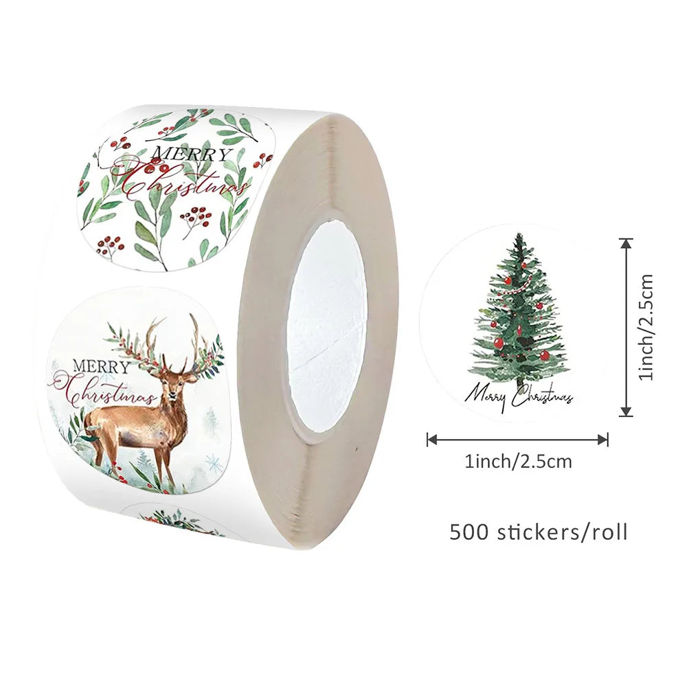 500pcs Cartoon Christmas-themed Gift Stickers, Reward Stickers, Anime