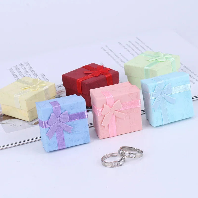 12pcs Paper Box Jewelry Packaging Box Multi-color Earrings Ring Box