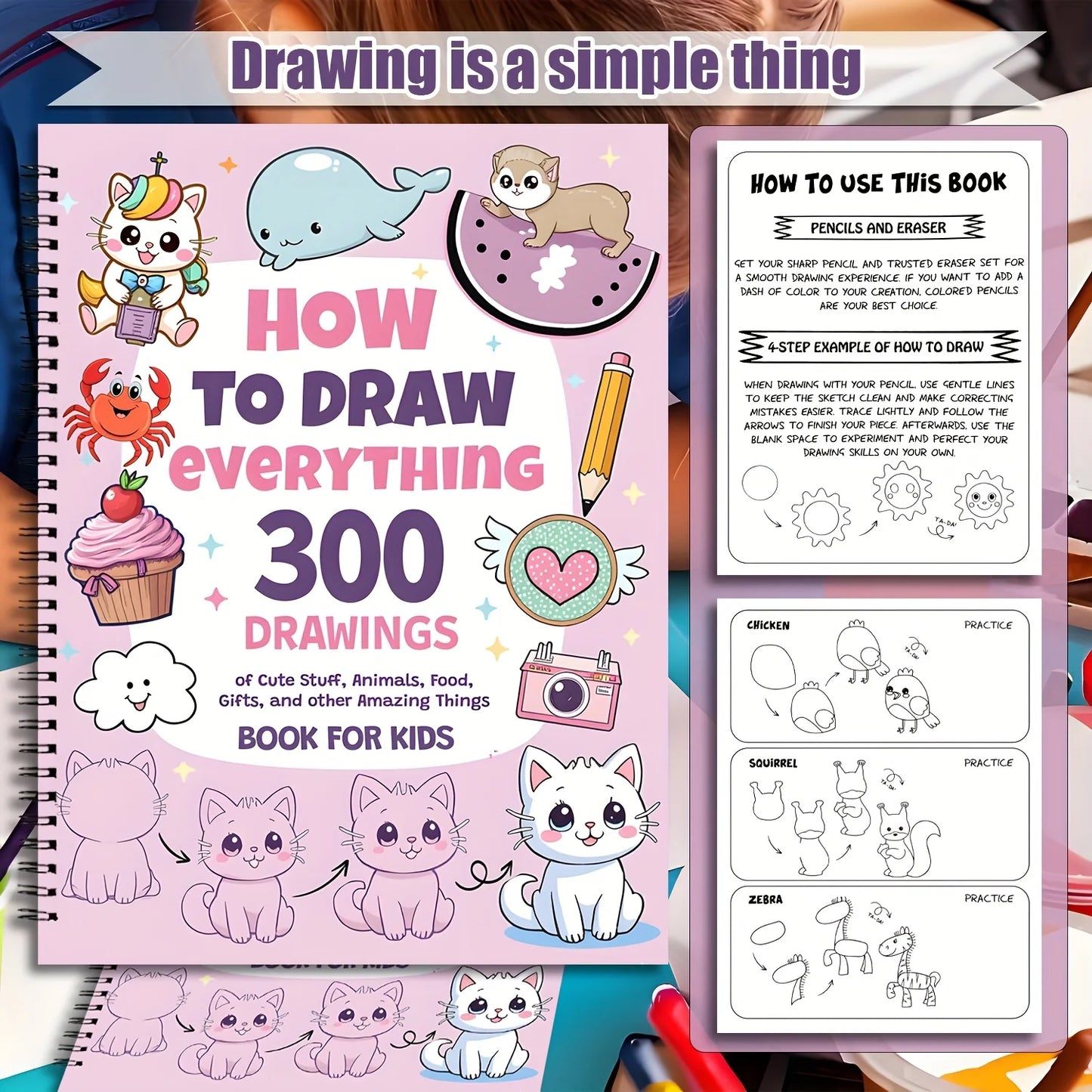 How to Draw Anything for Painting Enthusiast, 300 Cute Step-by-Step