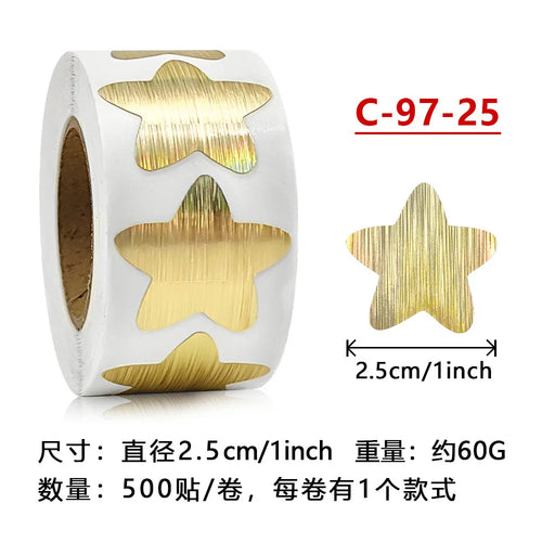 500pcs Colorful Star Adhesive Holographic Star Stickers Scrapbook