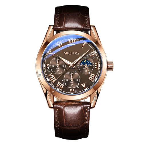 Fashion Men Luxury Watches Mens Business PU Leather Quartz Watch Gifts