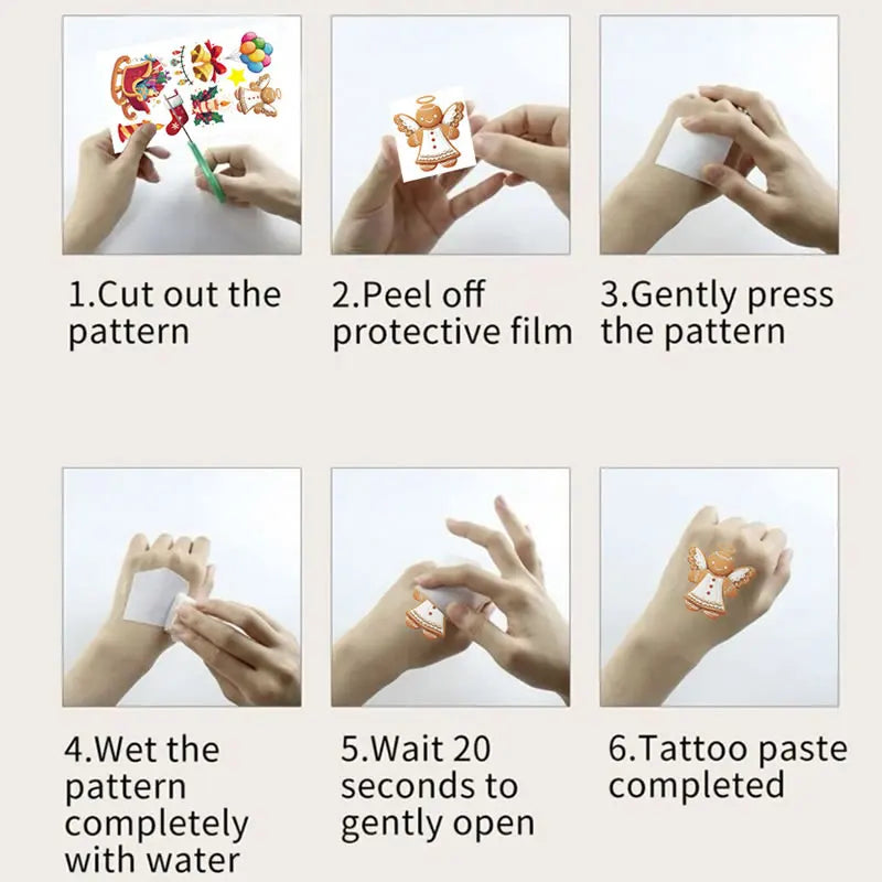 20PCS Kawaii Gabby Dollhouse Cats Tattoo Stickers Cute Cartoon Anime