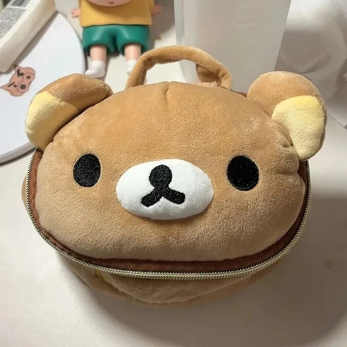 Kawaii Rilakkuma Bear Elliptical Stereoscopic Pencil Bag Portable