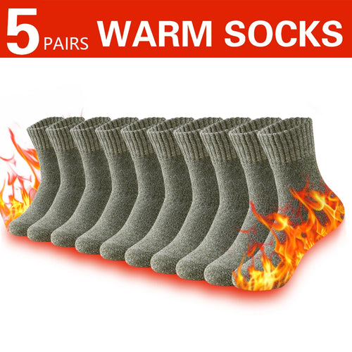 3 Pairs Winter Thick Towel Men's Socks Man's Outdoor Sports Long Socks