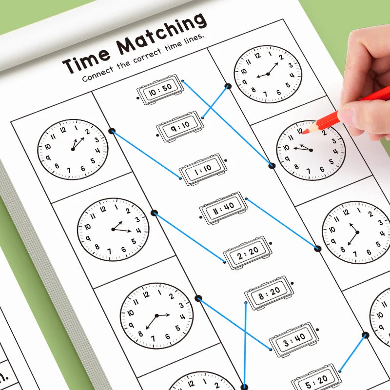 Children's Time Concept Practice Workbook, Suitable for Home School