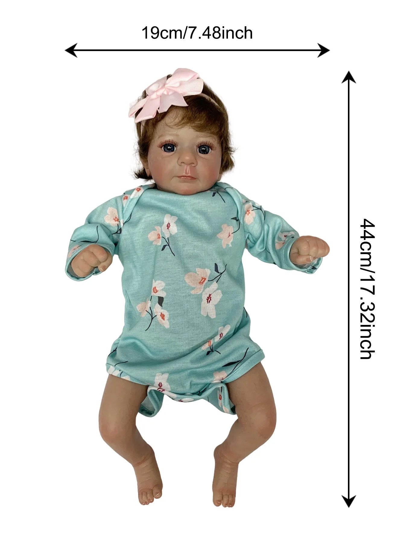 Felicia Reborn Doll Baby Handmade Bebe 17.32 Inch 44 Cm Newborn Doll