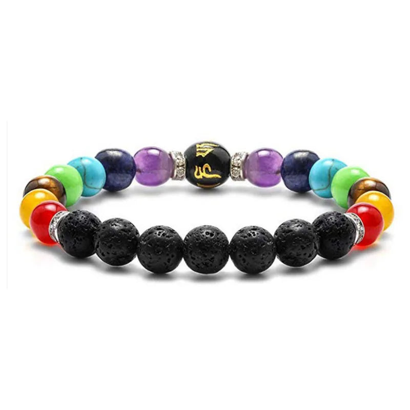 2pcs 7 Chakra Bracelet with Meaning Cardfor Men Women Natural Crystal