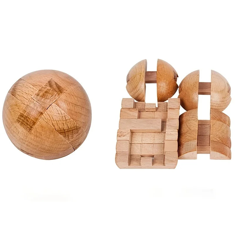 Wooden puzzle balls, home decorations for Halloween, Christmas, and