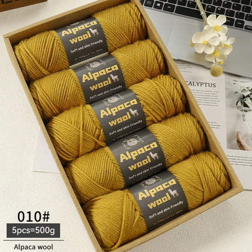 500g Alpaca Wool 245 Chunky Knitting Yarn Multi-Color Autumn and