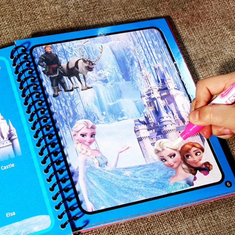 Frozen Disney Kids Puzzle Graffiti Painting Book Mickey Mouse Cars