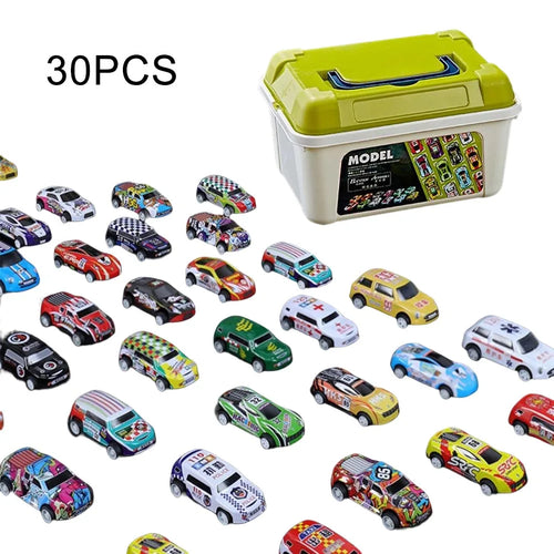 Mini Alloy Car Model Set with Storage Box Diecast Cars Toys for Boys