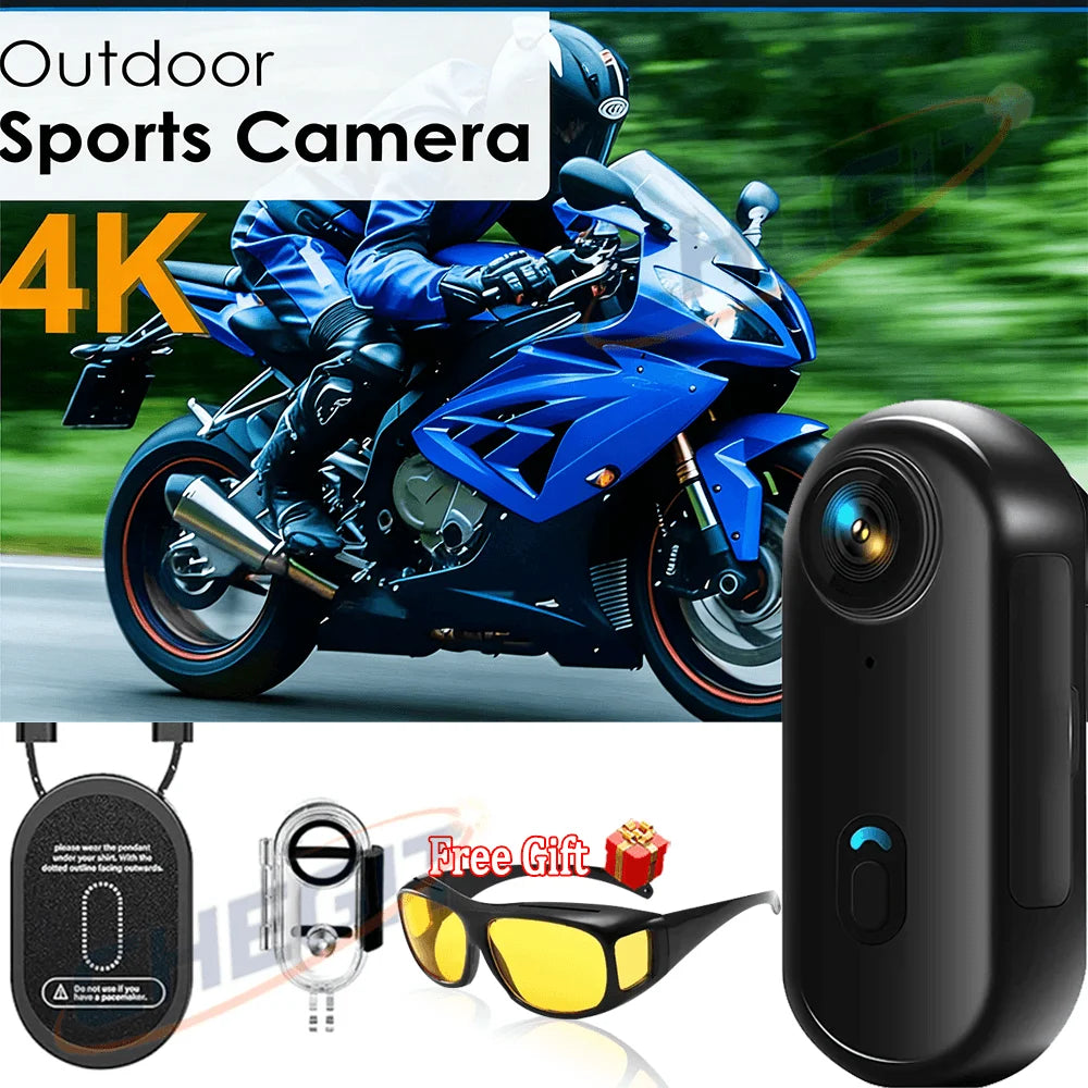 4K Pocket Magnetic POV Vlog Cam Portable Body Recorder Mini WiFi