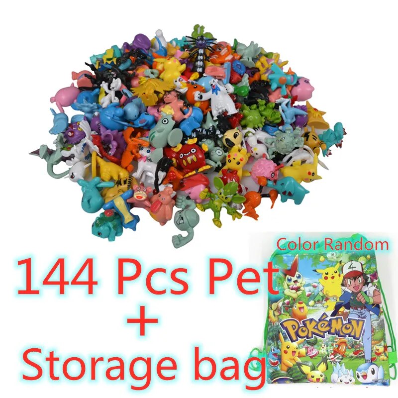 144 Style Pokemon Figure Toys Anime Pikachu Action Figure Model