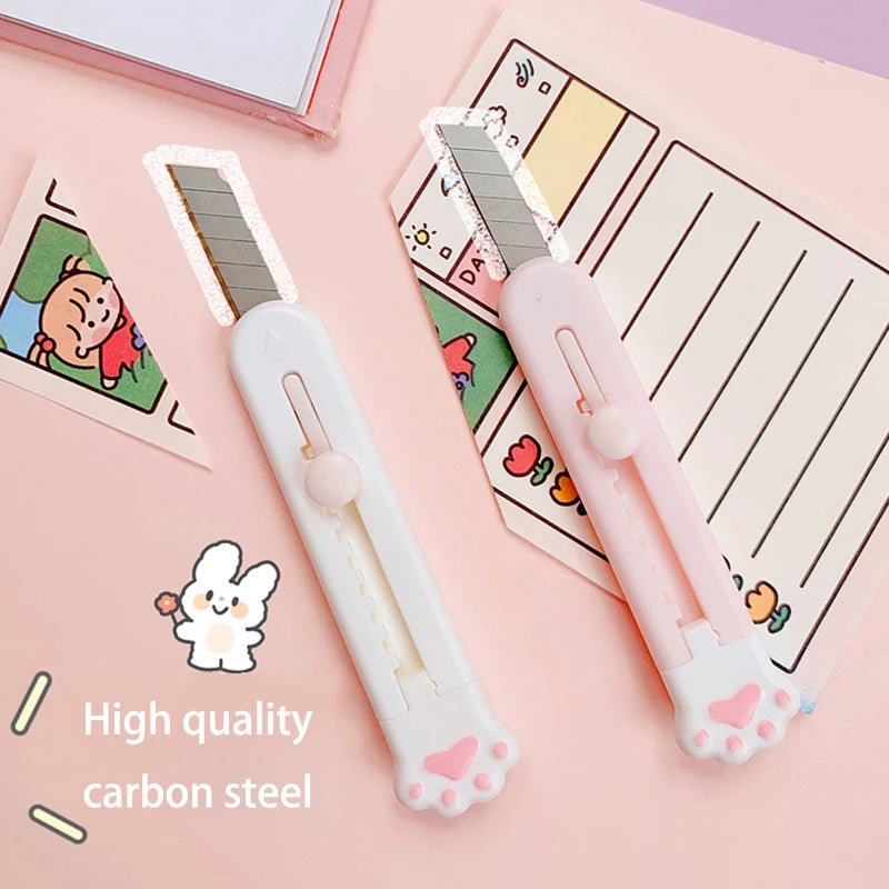 Kawaii Mini Pocket Cat Paw Art Utility Knife Express Box Knife Paper