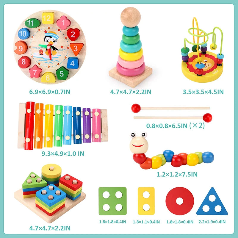 Montessori Baby Toys Kids 3D Wooden Puzzles Early Learning Baby Games