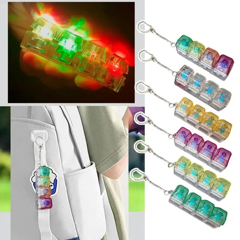 Crystal Keycap Key Bag Pendant Key Height Decompression Toy Luminous