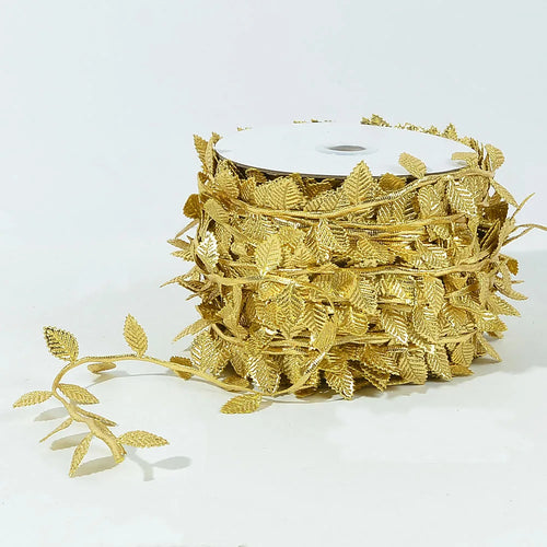 5M Gold Leaves Vine Artificial Silk Leaf Wreath Home Handmade