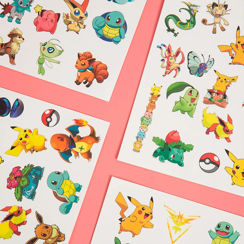 3PCS Pokemon Temporary Tattoo Stickers Children Pikachu Sticker Funny