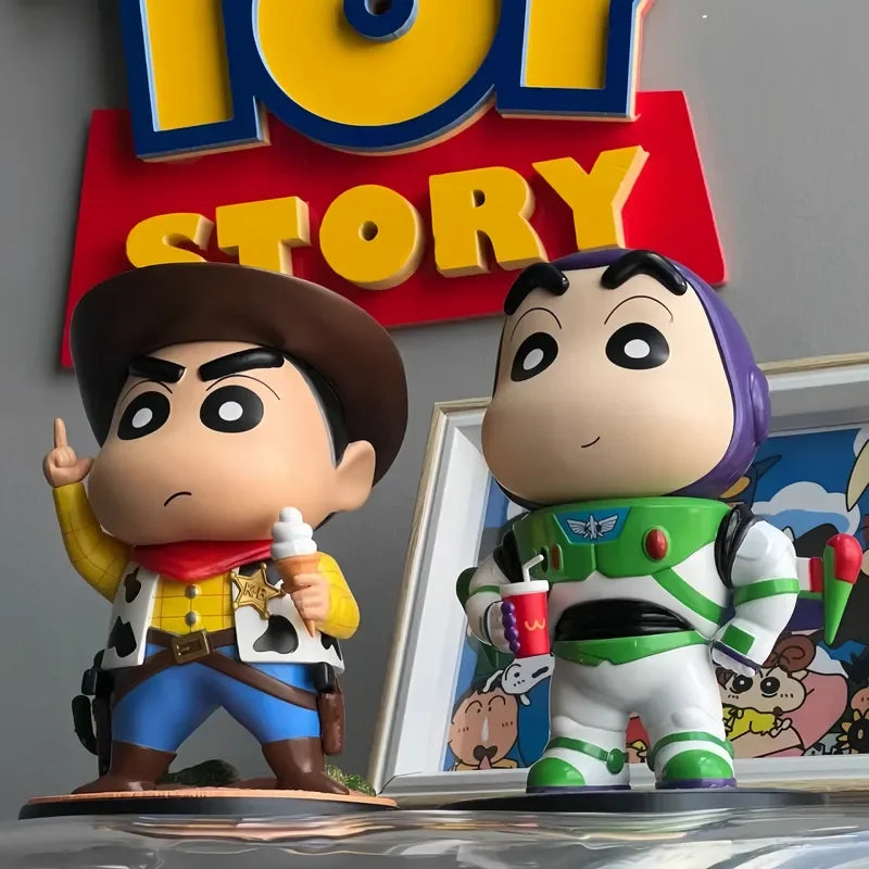 Cartoon Crayon Xiaoxin Cosplay Woody Buzz Lightyear Action Figure