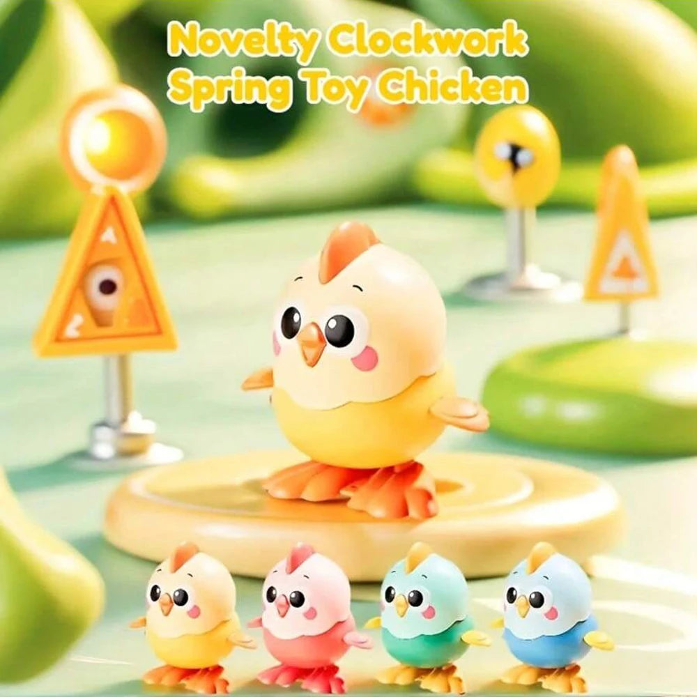 Novelty Clockwork Cartoon Jumping Chicken Toy,Interactive Crawling Toy