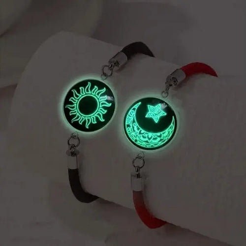 Romantic Luminous Sun Moon Couple Bracelets for Women Men Handmade