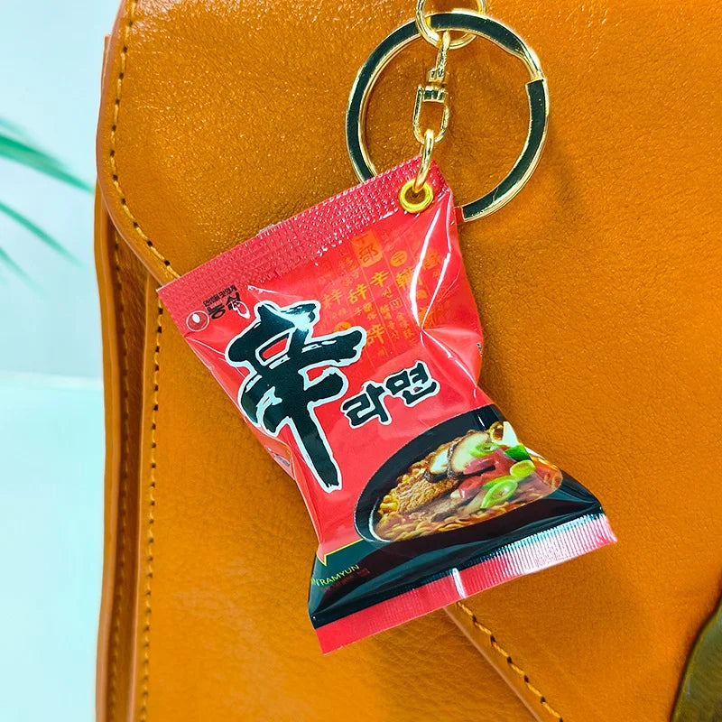 Simulation Instant Noodles Keychain On The Phone Mini Snacks Pendant