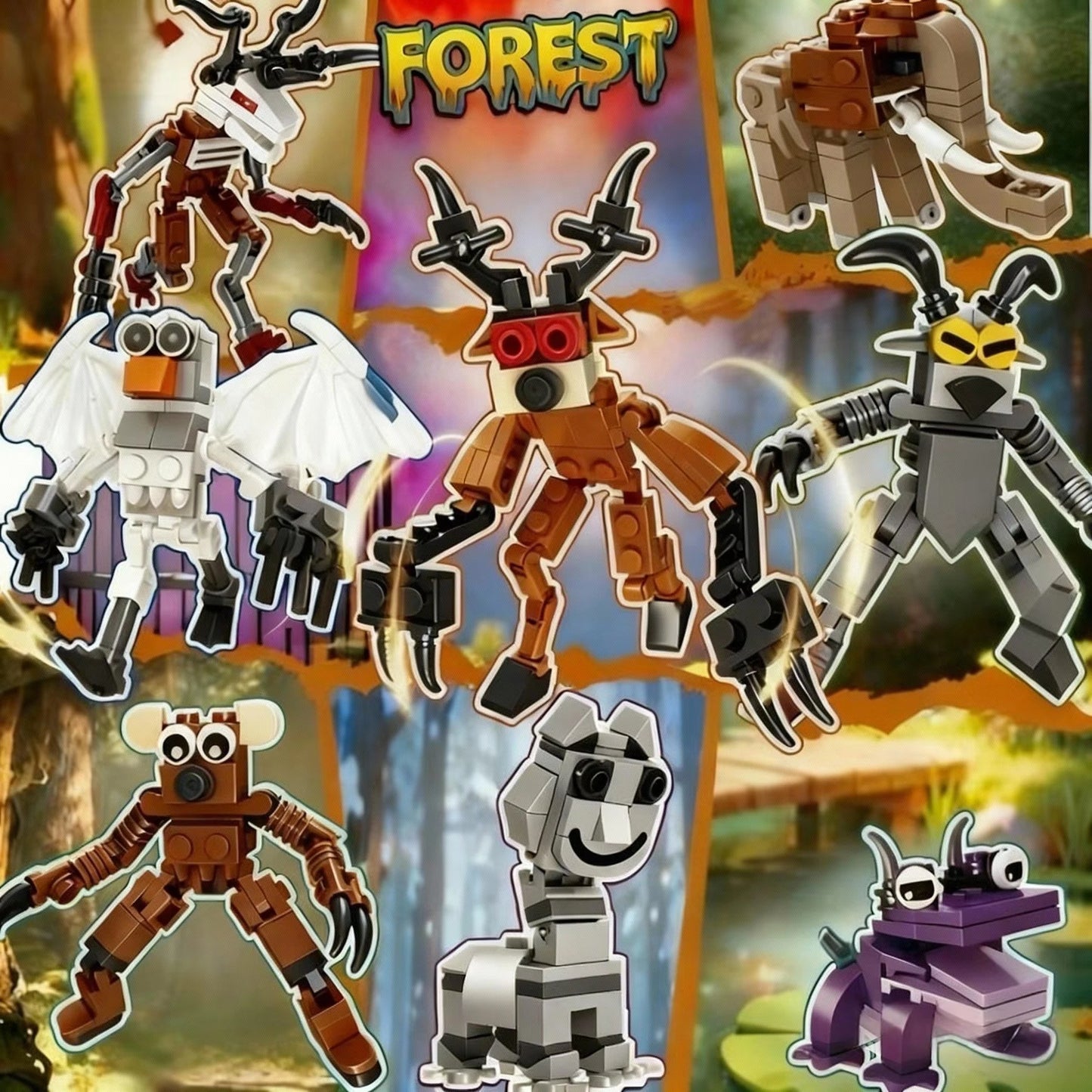 Hot 99 Nights in The Forest Building Blocks, Horror Game Deer Figure