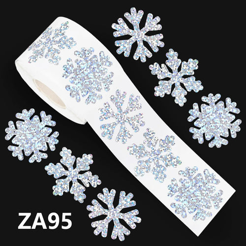 500pcsLaser Christmas Snowflake Stickers，Christmas Holiday Gift