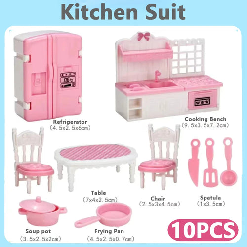 24Pcs Style Brown Miniature DollhouseFurniture Accessory Kids Toy Cute