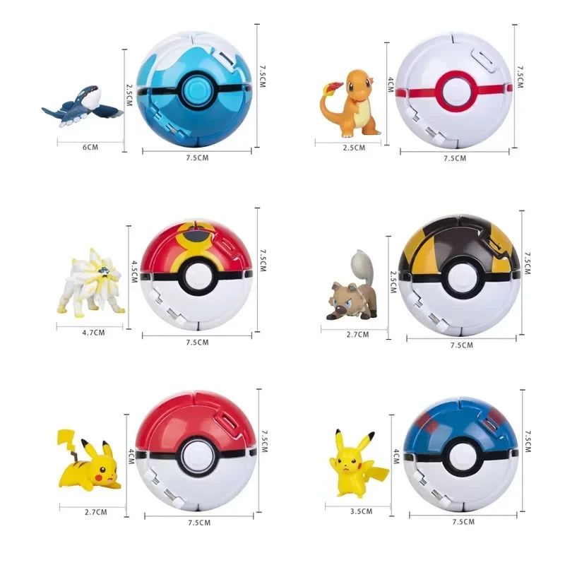 Pokeball Pokemon Figurine Elf Ball Anime Figure Cartoons Pikachu
