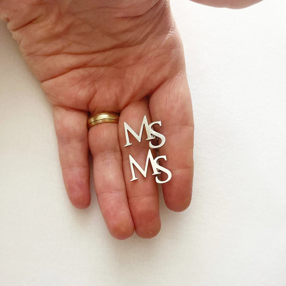 Tangula Custom Men's Stainless Steel Cufflinks For Groom Initials