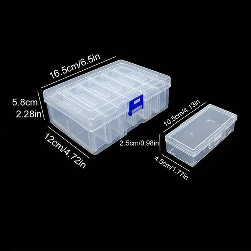 6/12 adjustable rectangular storage boxes, suitable for crafts, beads,